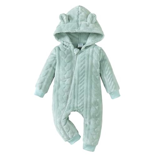 Newborn Baby Girl Clothes Fall Winter Outfit Infant Girl Romper Ruffle Long Sleeve Jumpsuit Baby Snowsuit