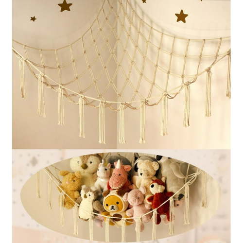 Stuffed Animal Storage Hammock or Net - Toy Hammock Net for Stuffed Animals Corner - Hanging Stuff Animal Organizer Holder Ideas for Plush Plushie Display