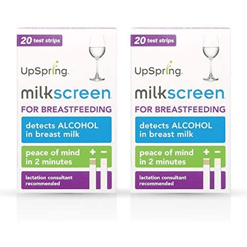 Upspring Milkscreen Test Strips Detect Alcohol in Breast Milk | at-Home Test for Breastfeeding Moms | Non-Invasive | Accurate Results in 2 Minutes | 2 Pack - 20 Strips Each