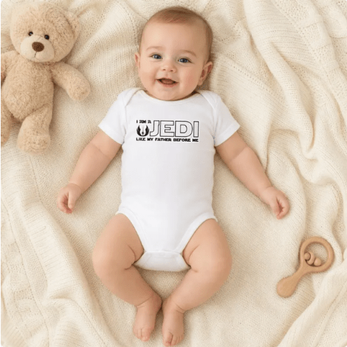 Baby Jedi Onesie, Father Son Bodysuit, 100% Cotton Infant Outfit