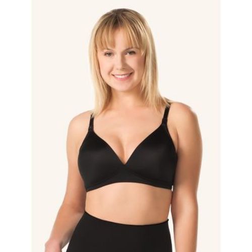 Leading Lady Women's The June - Contoured Seamless Wireless Nursing Bra (454) Black 36C