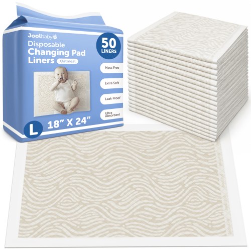 Jool Baby Disposable Changing Pad Liners (50 Count) - Ultra-Absorbent & Leakproof