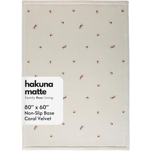 Hakuna Matte CloudSoft Baby Play Mat for Floor 60" x 80" Flowers