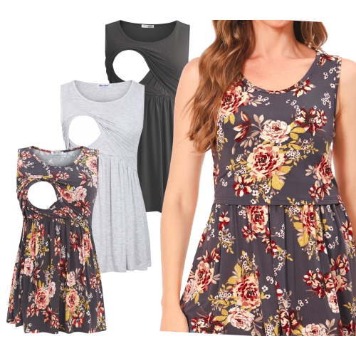 Bearsland Female Sleeveless Maternity Tank Tops Breastfeeding Nursing Clothes