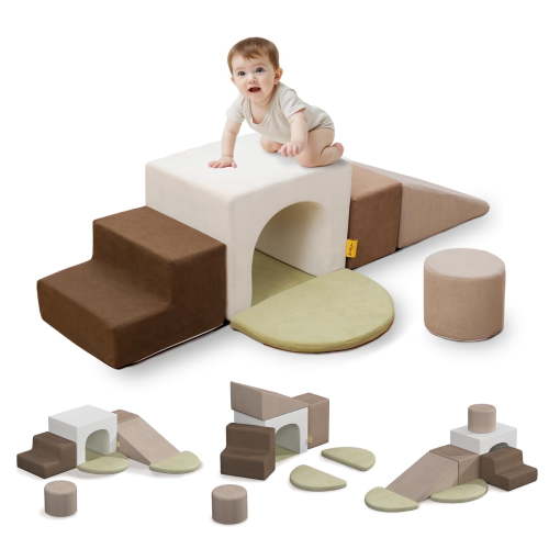 BanaSuper, 7-Piece Soft Foam Climbing Blocks Set for Toddlers & Babies