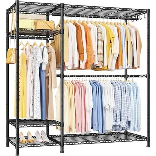 Ulif F7 Clothes Rack Heavy Duty, Clothing Racks for Hanging Clothes, Black