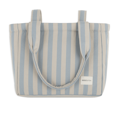 Minicoton Handle Bag (Blue + Sand)