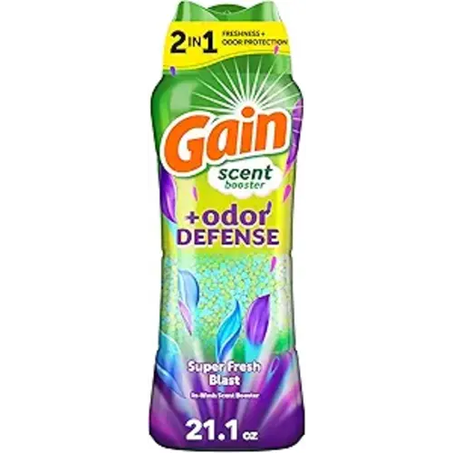 Gain Odor Defense In-wash Scent Booster, Super Fresh Blast scent, 21.1 OZ, 2 in 1 Freshness plus Odor Protection, laundry scent beads