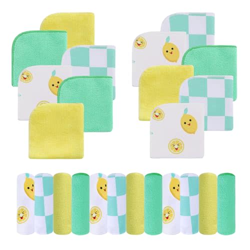 Viviland Baby Washcloths 24 Pack, Toddler Wash Cloths for Bath, Super Soft & Absorbent Bath Towel for Newborn and Infants, Baby Towels Care for Baby's Sensitive Skin
