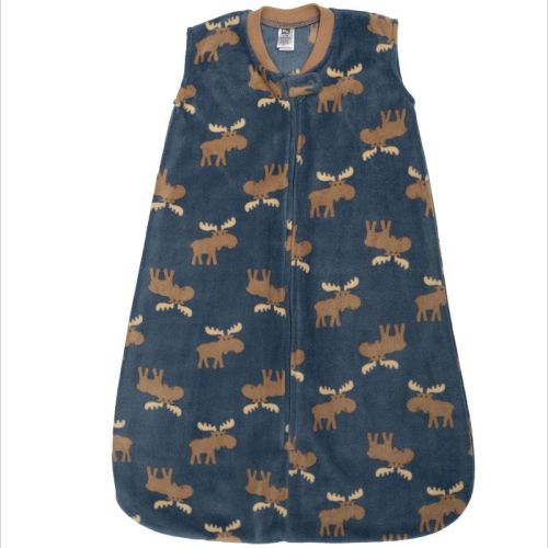 Hudson Baby Infant Boys Fleece Sleeping Bag, Sack, Blanket, Blue Moose, 6-12 Months