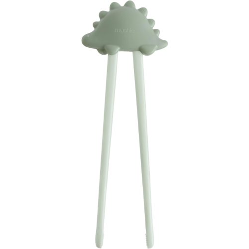 mushie Dinosaur Training Chopsticks for Kids | 7" Reusable BPA-Free Toddler Learning Chopsticks 2 Years+ (Dried Thyme)