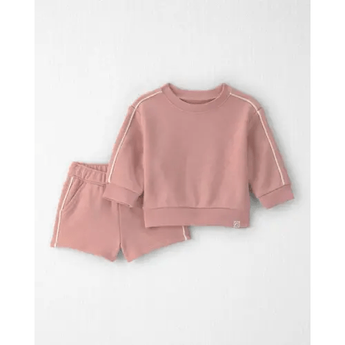 Baby Girl 2-Piece Organic Cotton French Terry Pullover & Short Set - Little Planet | Carter's