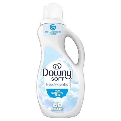Downy Free & Gentle Liquid Fabric Softener, 44 fl oz, 60 Loads, Hypoallergenic, Sensitive Skin Friendly Fabric Conditioner Liquid