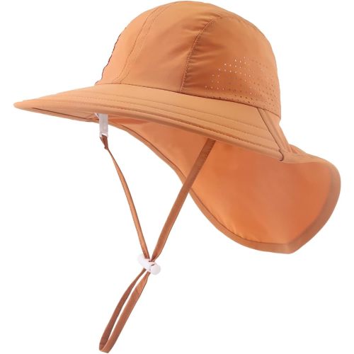 Zsedrut – Chapeau d’été pour tout-petit avec rabat de nuque – Imperméable – Pour enfants – Chapeau de bain – Protection UV – Pour garçons et filles – Chapeau de plage