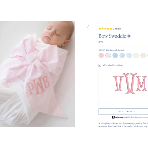 Bow Swaddle ® - Palmetto Pearl