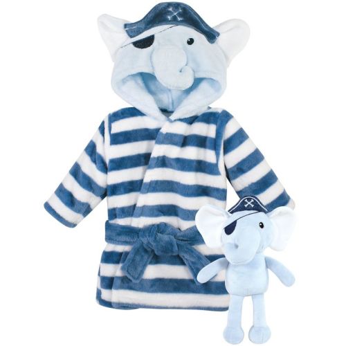 Hudson Baby Infant Boys Plush Bathrobe and Toy Set, Pirate Elephant, One Size