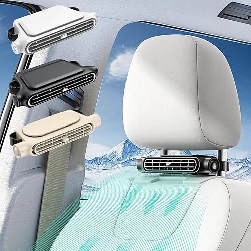 Upgraded Car Seat Fan - Wireless Fan for Car Back Seat, 3 Speeds Portable Car Headrest Fans for Front and Rear Seats (Black (wireless))