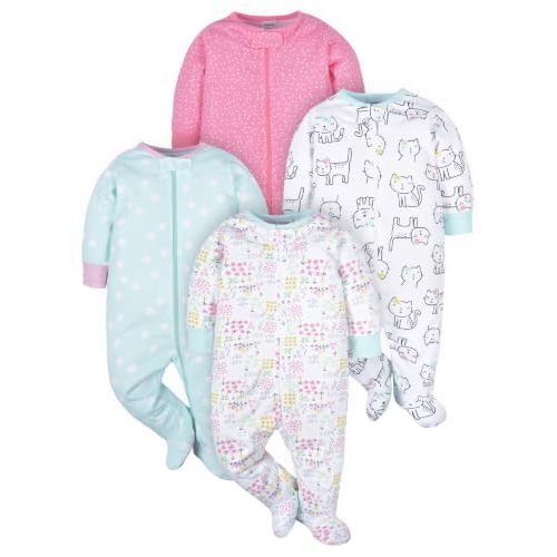 Onesies Brand Baby Girls' 4-pack Sleep 'N Play Footies Multi Pack