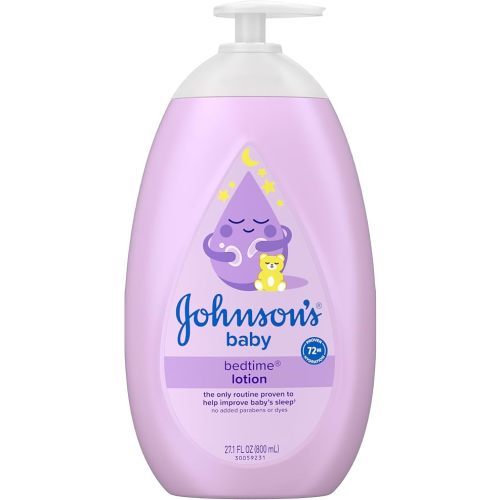 Johnson's Baby Bedtime Lotion, Soothing NaturalCalm Aromas, Gentle Nighttime Baby Lotion, Helps Relax & Soothe, Hydrating, No added Parabens & Dyes, 27.1 fl. oz