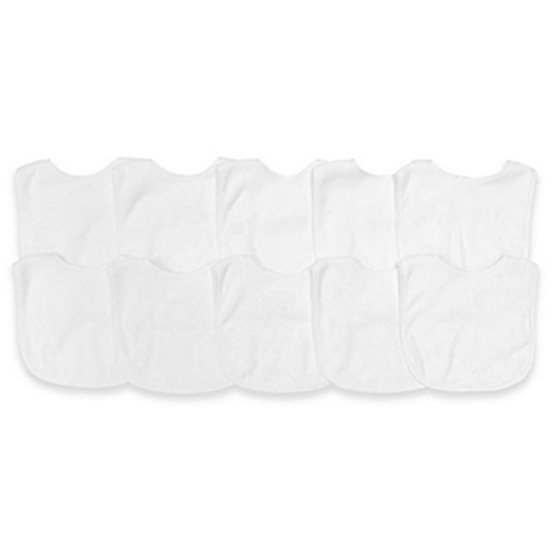 Neat Solutions® 10-Pack Bibs in Solid White