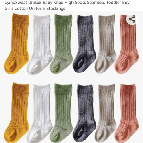 QandSweat Unisex-Baby Knee High Socks Seamless Toddler Boy Girls Cotton Uniform Stockings