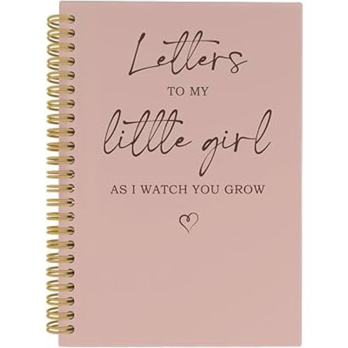 ANIANG Letters To My Little Girl Spiral Notebook, Dear Daughter Journal, Baby Shower Girl Gifts, Mothers Day 5.5"x8.3" 164Pages Lined Notebooks College Ruled Gifts for New Mom First Time Mom Gifts