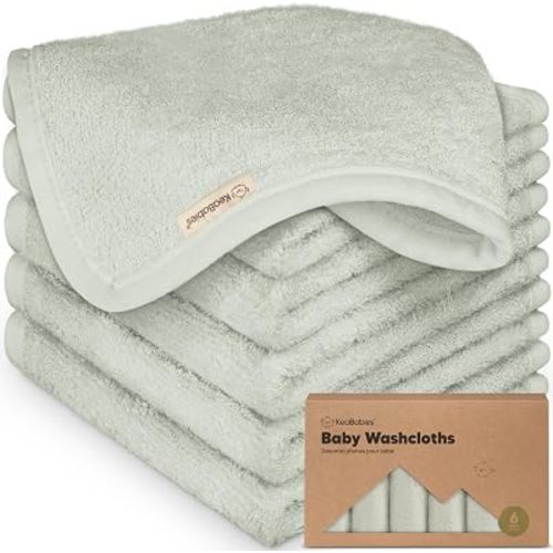 6-Pack Baby Washcloths, Soft Absorbent Washcloths for Face, Body (Dove)