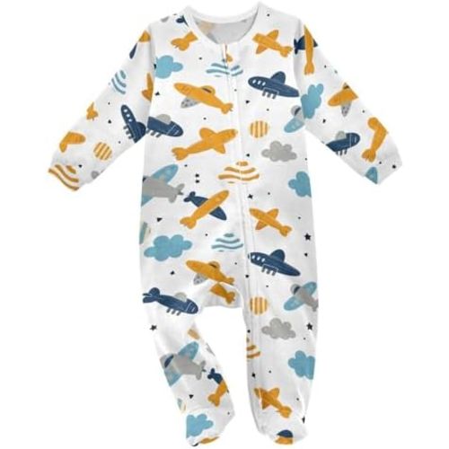 Dussdil Baby One-Piece Footies Newborn Rompers Pajamas Cotton Footed Pjs for House Sleep Play Infant Boys Girls
