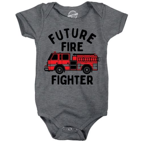 Future Fire Fighter Baby Bodysuit Funny Sarcastic Fire Truck Graphic Novelty Jumper for Infants - Crazy Dog Baby Bodysuit With Sarcastic Sayings 6