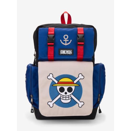 One Piece Straw Hat Crew Jolly Roger Multi-Pocket Backpack - BoxLunch Exclusive