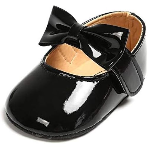 SOFMUO Baby Girls Mary Jane Flats with Bowknot Ballet Slippers Toddler First Walkers Infant Princess Wedding Christmas Dress Shoes
