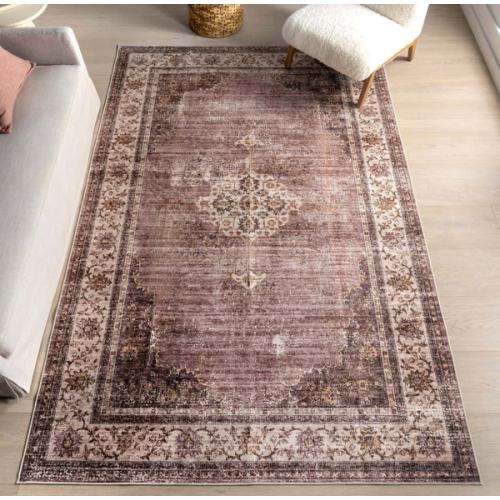 Rosewood Vintage Spill Proof Washable Rug | Blush – Rugs USA