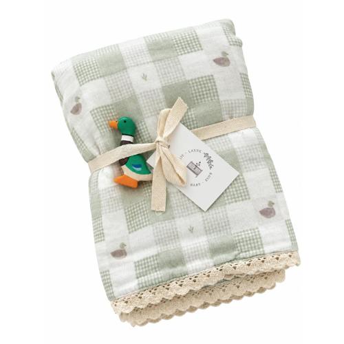 Little Mallard Duck QUILTED 6 Layer Gauze Blanket