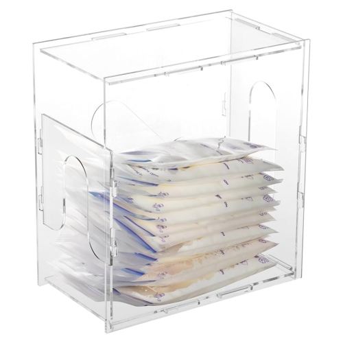 Breastmilk Storage Bags Freezer Organizer, Clear Refrigerator and Freezer Organizer, Capacity 60oz, 8.86''H x 8.27''L x 4.61''W, Suitable for All Kinds of breastmilk Bags for Storage(Clear)