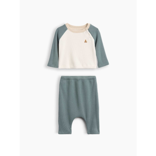 Baby Softspun Waffle Raglan Outfit Set