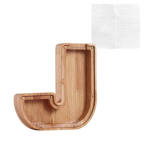 SLYNSHome Large Piggy Bank for Kids Boys Girls Wooden Letter Piggy Bank,Alphabet Letter Coin Banks Money Savings Box Wooden Bank Wooden Coin Bank for Kids Adults as Gift for Friends