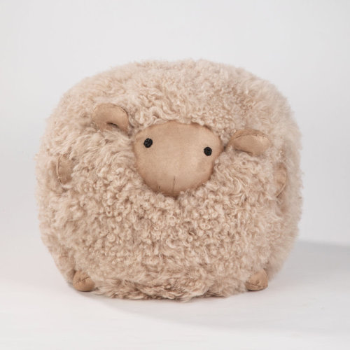 Studio 16th Studio 16, Toronto - Mongolian Wool Sheep Ball 13.75 in. Round Decorative Pillow - Soft, Plush Accent Cushion in 3 Colors: Sand | Wayfair
