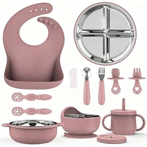 Silicone Baby Feeding Set - Pink