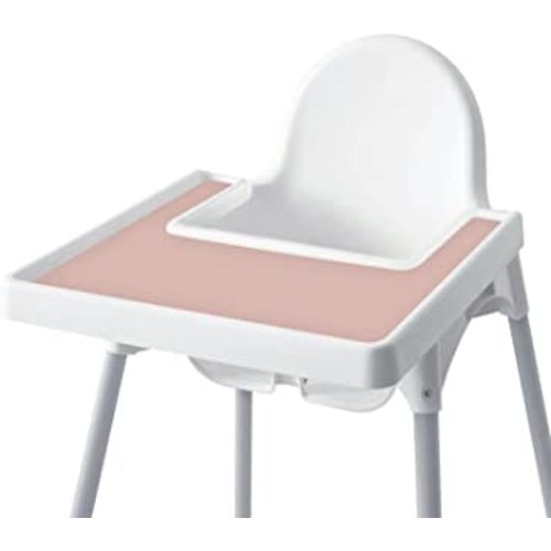 High Chair Placemat for IKEA Antilop Baby High Chair, Silicone Placemats, High Chair Tray Finger Foods Placemat for Boys and Girls, Babies, Toddlers (Blush)