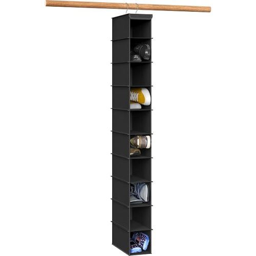 Simple Houseware 10 Shelves Closet Hanging Shoe Organizer, Black