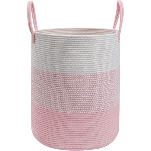 105L Pink Extra Large Laundry Basket, Clothes Hamper with Handles
