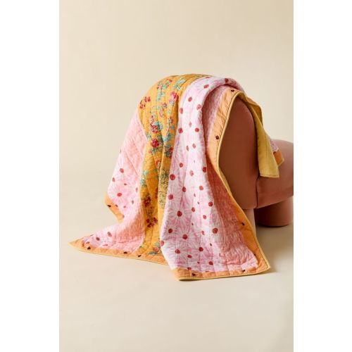 Jasmine Cotton Seed Stitch Quilted Throw Blanket