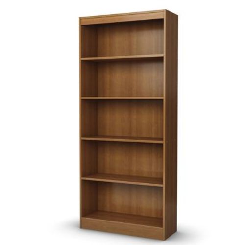 South Shore 68.75" Axess 5 Shelf Wide Decorative Bookshelf Morgan Cherry: Laminate Finish, Particle Board