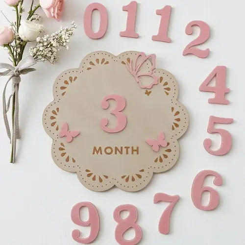 Wooden Calendar Plate Butterfly Theme Milestone, Multi-Functional - TikTok Shop