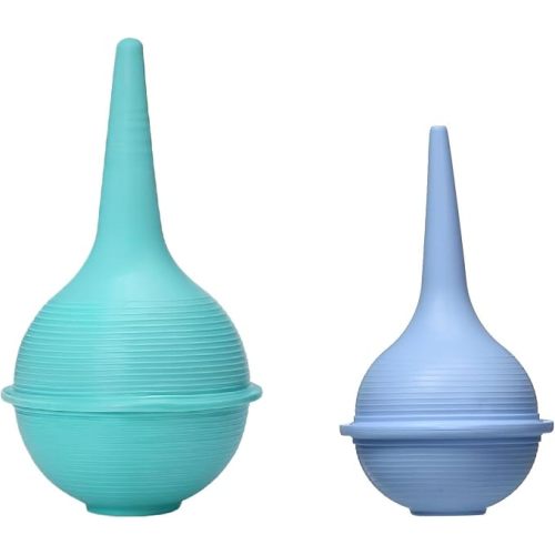 Rubber Bulb Syringe Set – 2 oz & 3 oz Ear Wax Removal Syringe, Nasal Aspirator for Mucus Rinse, Gentle Ear Cleaning Bulb