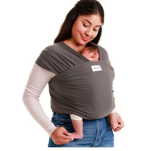 Sleepy Wrap Stretchy Ergonomic Baby Carrier Sling for Newborns to Toddlers - Hands-Free Lightweight Baby Wrap 7-35 lbs (Dark Grey)