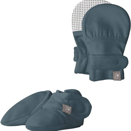 goumikids Stay-On Mitts and Boots Bundle Midnight, 0-3 Months