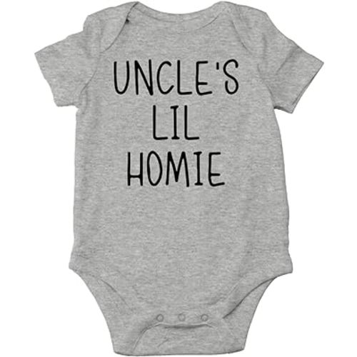 AW Fashions Uncle’s Lil Homie Baby Bodysuit Funny Cute Newborn Romper Adorable Clothing Unisex Girls Boys