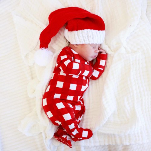 Checking It Twice Zipper Footie- Newborn