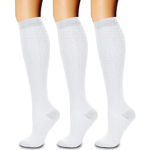 CHARMKING Compression Socks for Women & Men Circulation (3 Pairs) 15-20 mmHg is Best Support for Athletic Running Cycling